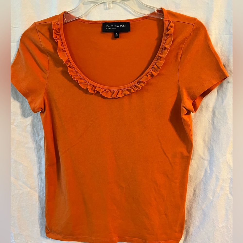 Orange Scoop Neck T Shirt